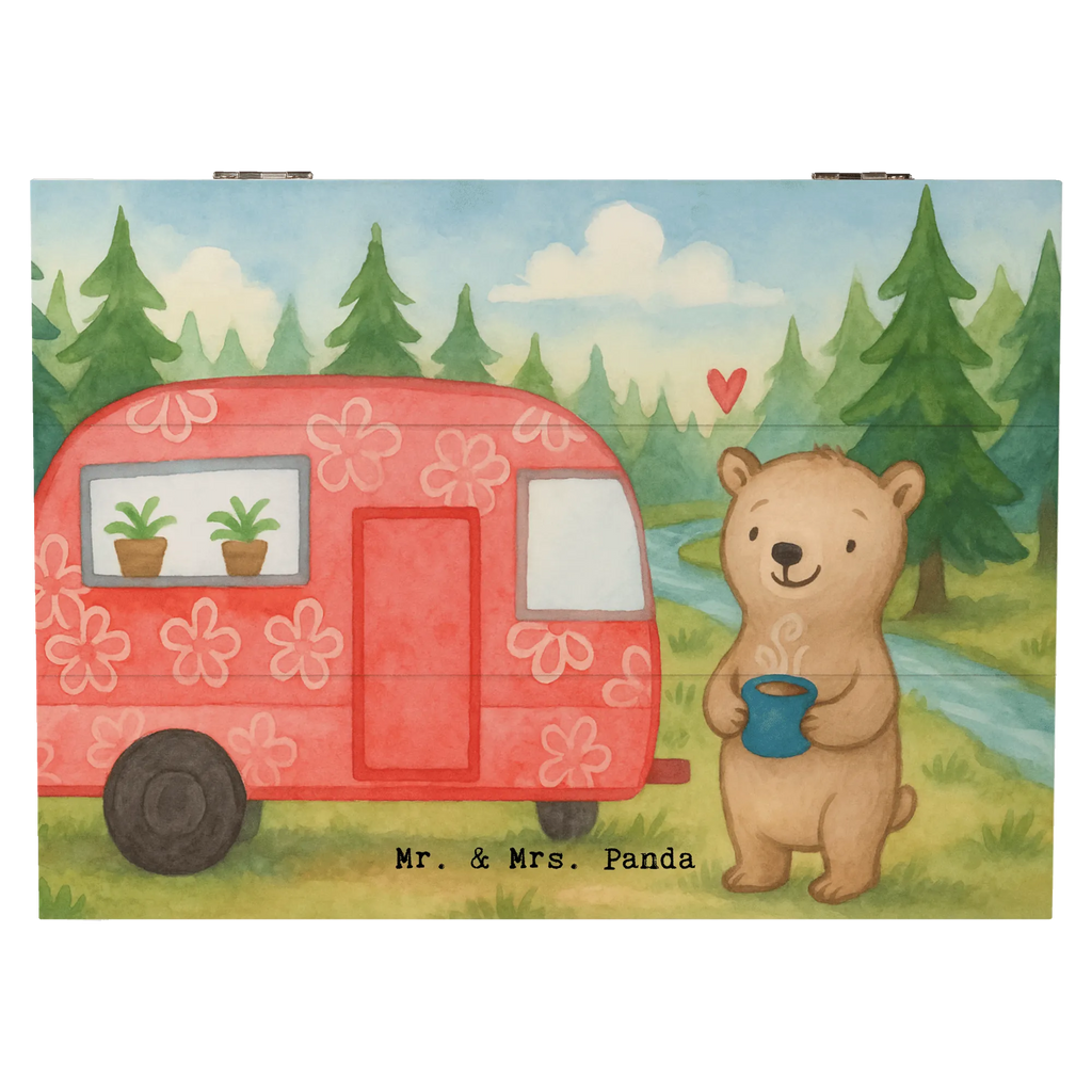 Holzkiste Bär Camper Design Aufbewahrungsbox, XXL, Schatzkiste, Erinnerungsbox, Holzkiste, Geschenkbox, Kiste, Truhe, Dekokiste, Schatulle, Geschenkdose, Erinnerungskiste, Geschenk, Sport, Sportart, Hobby, Schenken, Danke, Dankeschön, Auszeichnung, Gewinn, Sportler, Roadtrip, Camper, Campen, Campingplatz, Zelten, Urlaub, Wohnmobil