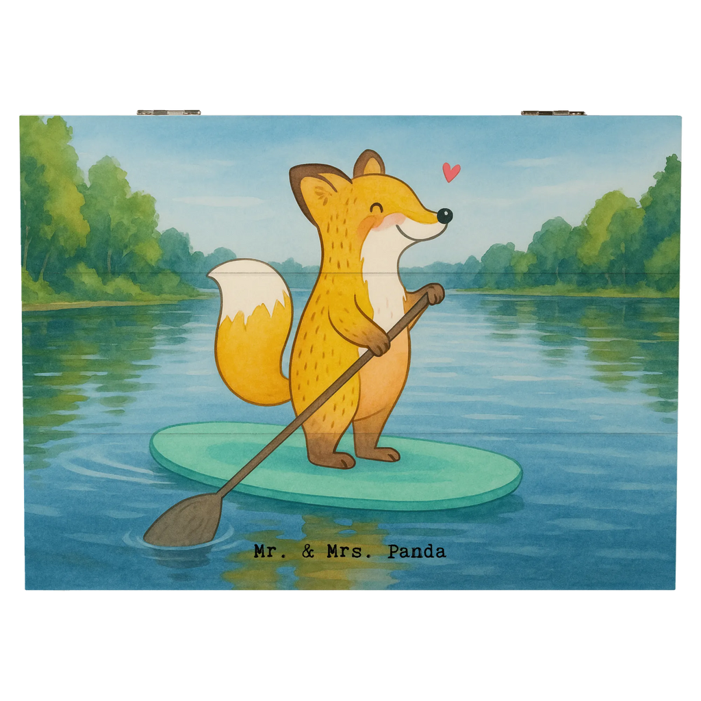 Holzkiste Fuchs Stand Up Paddling Design Erinnerungsbox, Geschenkbox, XXL, Dekokiste, Aufbewahrungsbox, Kiste, Geschenkdose, Erinnerungskiste, Truhe, Holzkiste, Schatzkiste, Schatulle, Geschenk, Sport, Sportart, Hobby, Schenken, Danke, Dankeschön, Auszeichnung, Gewinn, Sportler, Stand up paddle, SUB, subben, Stand Up Paddling, Paddle Boarding