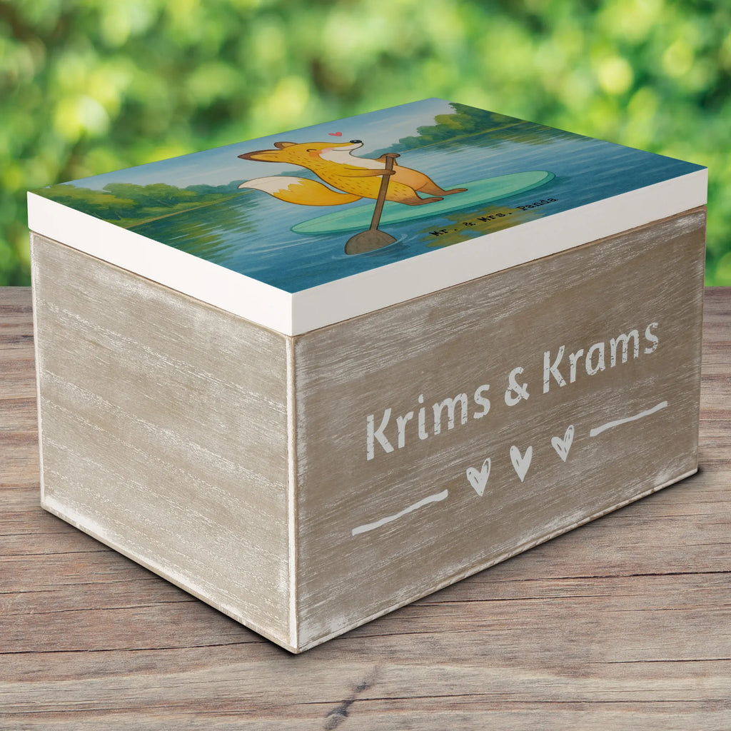 Holzkiste Fuchs Stand Up Paddling Design Erinnerungsbox, Geschenkbox, XXL, Dekokiste, Aufbewahrungsbox, Kiste, Geschenkdose, Erinnerungskiste, Truhe, Holzkiste, Schatzkiste, Schatulle, Geschenk, Sport, Sportart, Hobby, Schenken, Danke, Dankeschön, Auszeichnung, Gewinn, Sportler, Stand up paddle, SUB, subben, Stand Up Paddling, Paddle Boarding