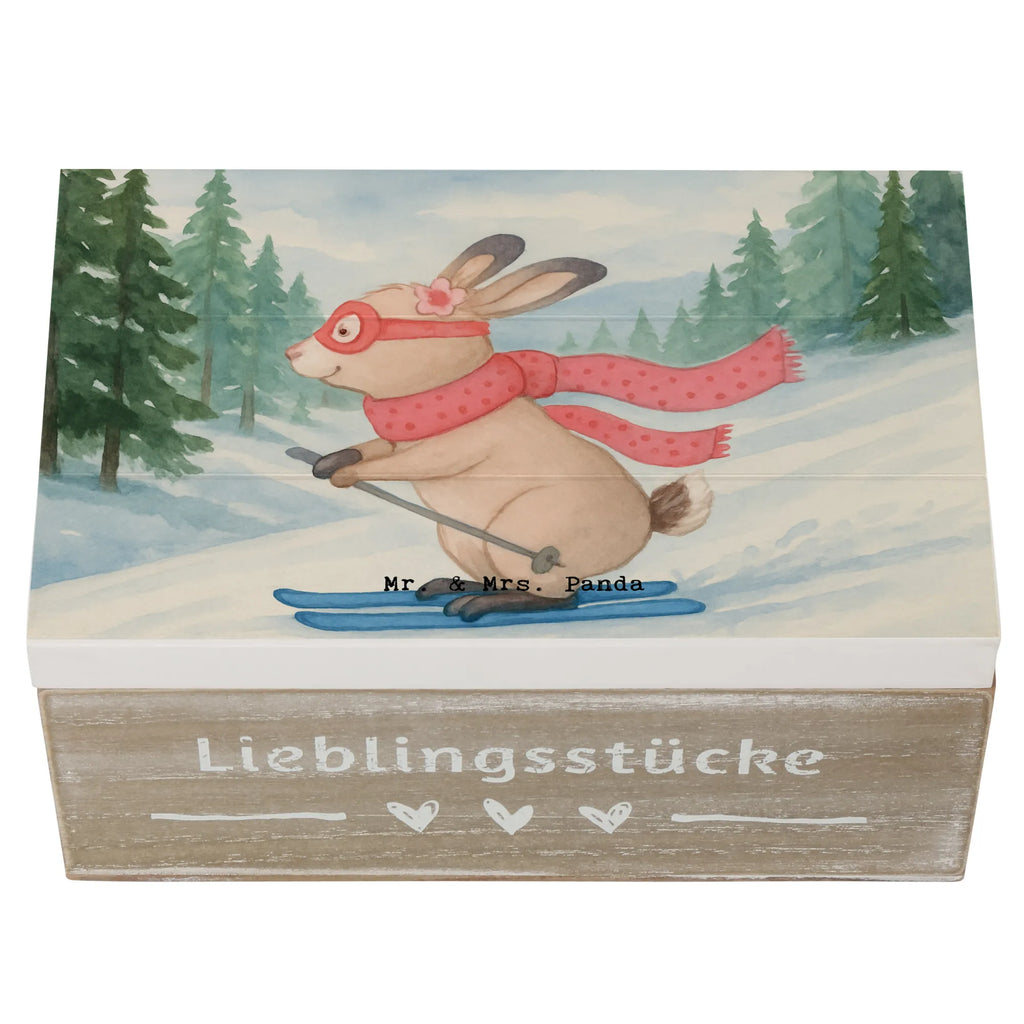 Holzkiste Hase Skifahren Design Aufbewahrungsbox, Truhe, Geschenkbox, Erinnerungskiste, Holzkiste, Geschenkdose, Kiste, Erinnerungsbox, Schatzkiste, Dekokiste, Schatulle, XXL, Geschenk, Sport, Sportart, Hobby, Schenken, Danke, Dankeschön, Auszeichnung, Gewinn, Sportler, Skiwettbewerb, Ski fahren, Skirennen, Skifahren, Skisport