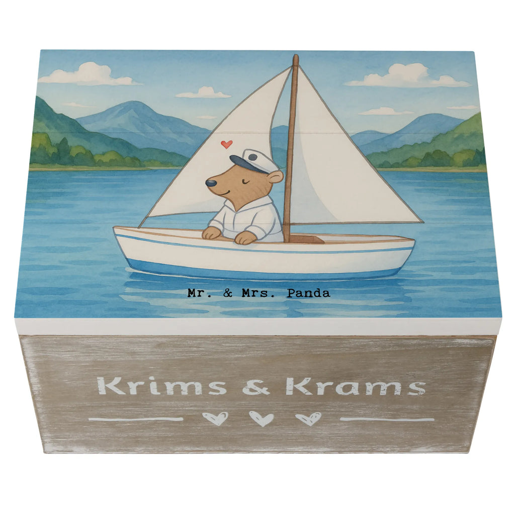 Holzkiste Bär Segeln Design Aufbewahrungsbox, Schatulle, Erinnerungsbox, Dekokiste, XXL, Truhe, Erinnerungskiste, Schatzkiste, Geschenkdose, Kiste, Holzkiste, Geschenkbox, Geschenk, Sport, Sportart, Hobby, Schenken, Danke, Dankeschön, Auszeichnung, Gewinn, Sportler, Segeltörn, Segelboot, Segelschule, segeln, Yachtclub