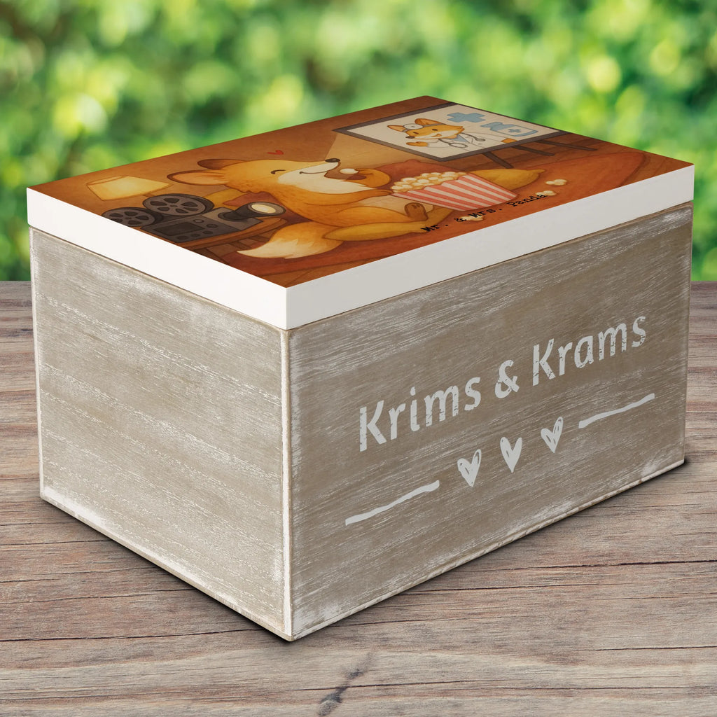 Holzkiste Fuchs Filme gucken Design XXL, Geschenkdose, Erinnerungskiste, Dekokiste, Aufbewahrungsbox, Schatulle, Erinnerungsbox, Truhe, Geschenkbox, Holzkiste, Schatzkiste, Kiste, Geschenk, Sport, Sportart, Hobby, Schenken, Danke, Dankeschön, Auszeichnung, Gewinn, Sportler, Kino, TV, Fernsehen, Filme gucken, Filmabend