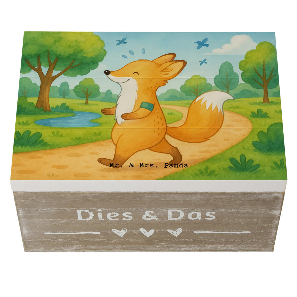 Holzkiste Fuchs Joggen Design Erinnerungskiste, Dekokiste, Holzkiste, XXL, Kiste, Schatzkiste, Aufbewahrungsbox, Geschenkbox, Erinnerungsbox, Schatulle, Truhe, Geschenkdose, Geschenk, Sport, Sportart, Hobby, Schenken, Danke, Dankeschön, Auszeichnung, Gewinn, Sportler, Dauerlauf, Laufsport, Joggen, Laufen