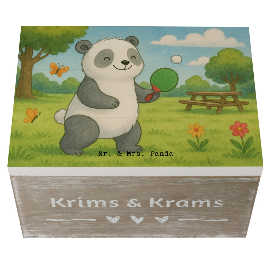 Holzkiste Panda Tischtennis Design Schatzkiste, Schatulle, Geschenkbox, Aufbewahrungsbox, Truhe, XXL, Geschenkdose, Erinnerungskiste, Erinnerungsbox, Kiste, Dekokiste, Holzkiste, Geschenk, Sport, Sportart, Hobby, Schenken, Danke, Dankeschön, Auszeichnung, Gewinn, Sportler, Tischtennis Bund, Ballsport, Tischtennis Verein, Tischtennis