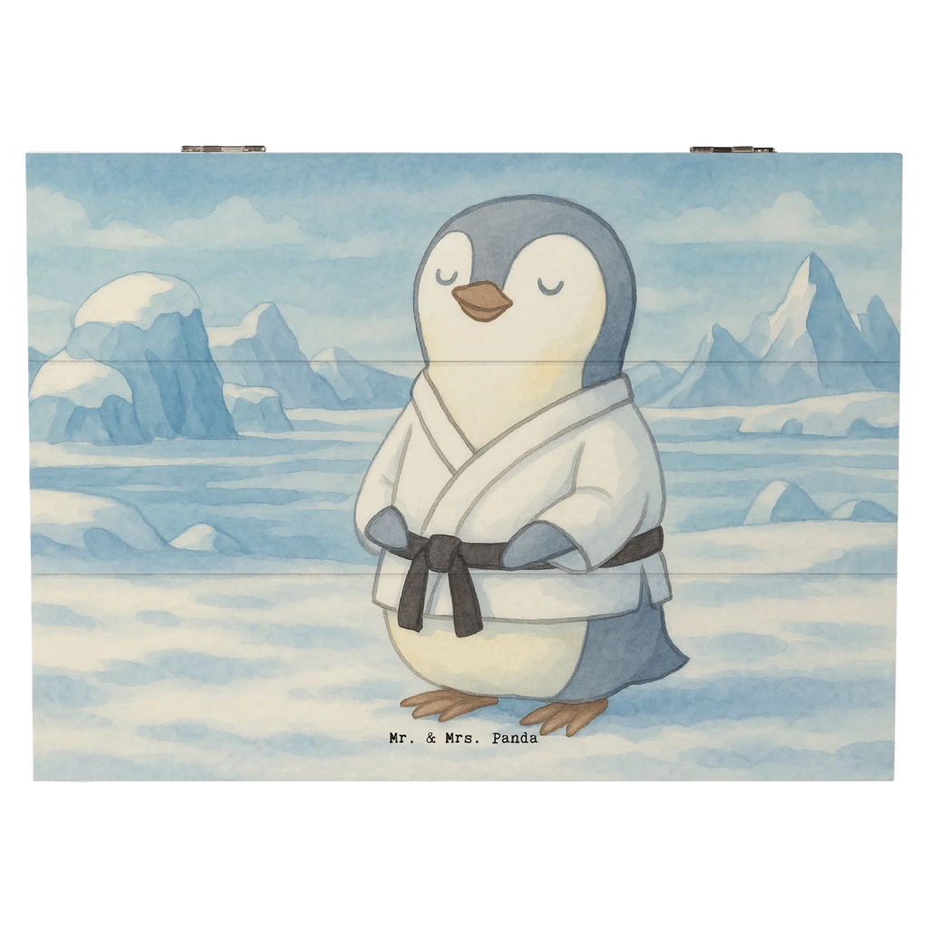 Holzkiste Pinguin Karate Design Kiste, XXL, Erinnerungsbox, Geschenkbox, Truhe, Erinnerungskiste, Schatzkiste, Aufbewahrungsbox, Dekokiste, Geschenkdose, Holzkiste, Schatulle, Geschenk, Sport, Sportart, Hobby, Schenken, Danke, Dankeschön, Auszeichnung, Gewinn, Sportler, Kampfkunst, Selbstverteidigung, Karate Verein, Karate, Kampfsportart