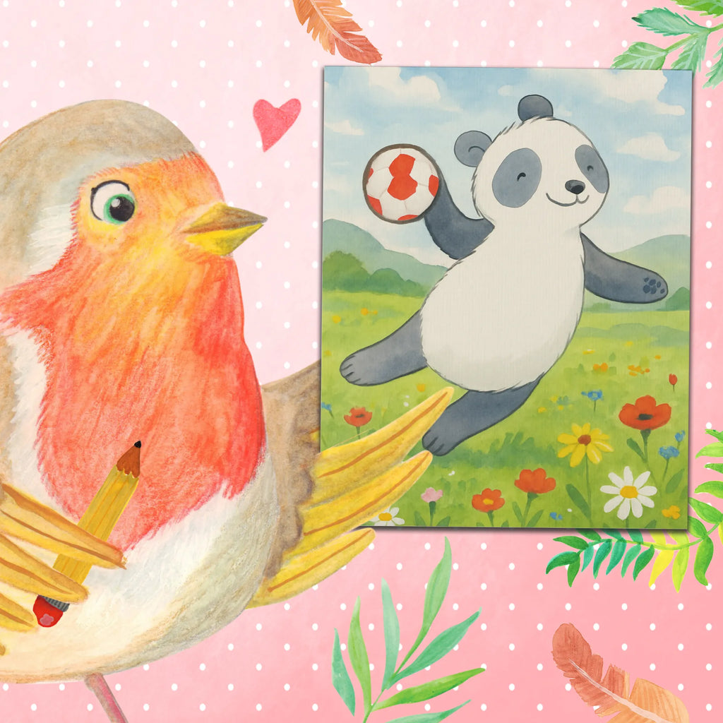 Malowanie według numerów Panda Grać w piłkę ręczną Design Prezent, Sport, Dyscyplina sportowa, Hobby, Darować, Dziękuję, Dzięki, Wyróżnienie, Wygrana, Sportowiec