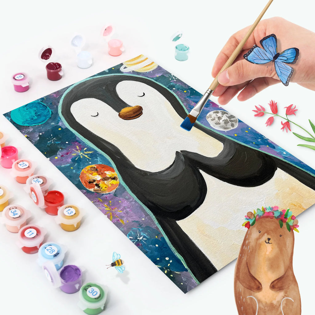 Malen nach Zahlen Pinguin Universum Design Kunstwerk, Malen, Baseln, Kreativität, DIY, Bastelidee, Ausmalbild, Künstler, Malen nach Zahlen, Pinguin