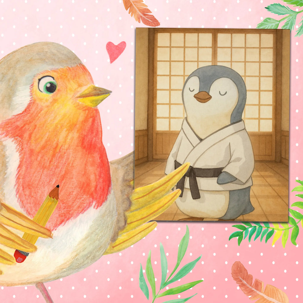 Malowanie według numerów Pingwin karate Design Prezent, Sport, Dyscyplina sportowa, Hobby, Darować, Dziękuję, Dzięki, Wyróżnienie, Wygrana, Sportowiec