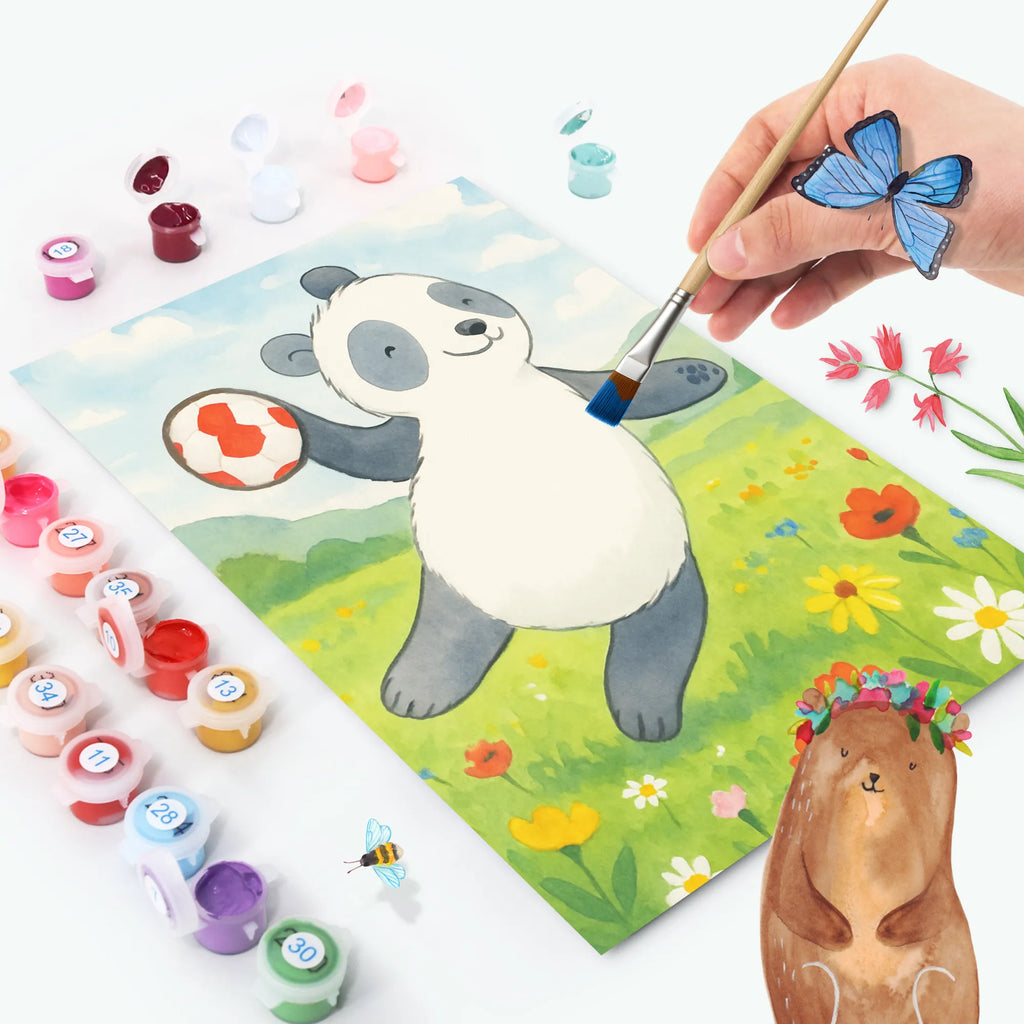 Malowanie według numerów Panda Grać w piłkę ręczną Design Prezent, Sport, Dyscyplina sportowa, Hobby, Darować, Dziękuję, Dzięki, Wyróżnienie, Wygrana, Sportowiec