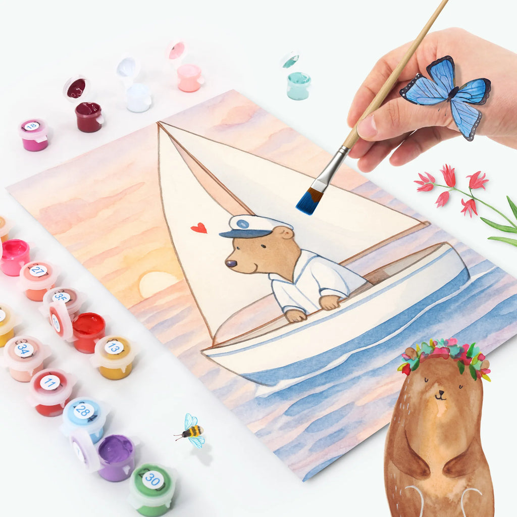 Paint by Numbers bear Sail Design Ausmalbild, Malen nach Zahlen, Kunstwerk, Geschenk, Sport, Sportart, Hobby, Schenken, Danke, Dankeschön, Auszeichnung, Gewinn, Sportler, Segelboot, Yachtclub, Segeltörn, segeln, Segelschule