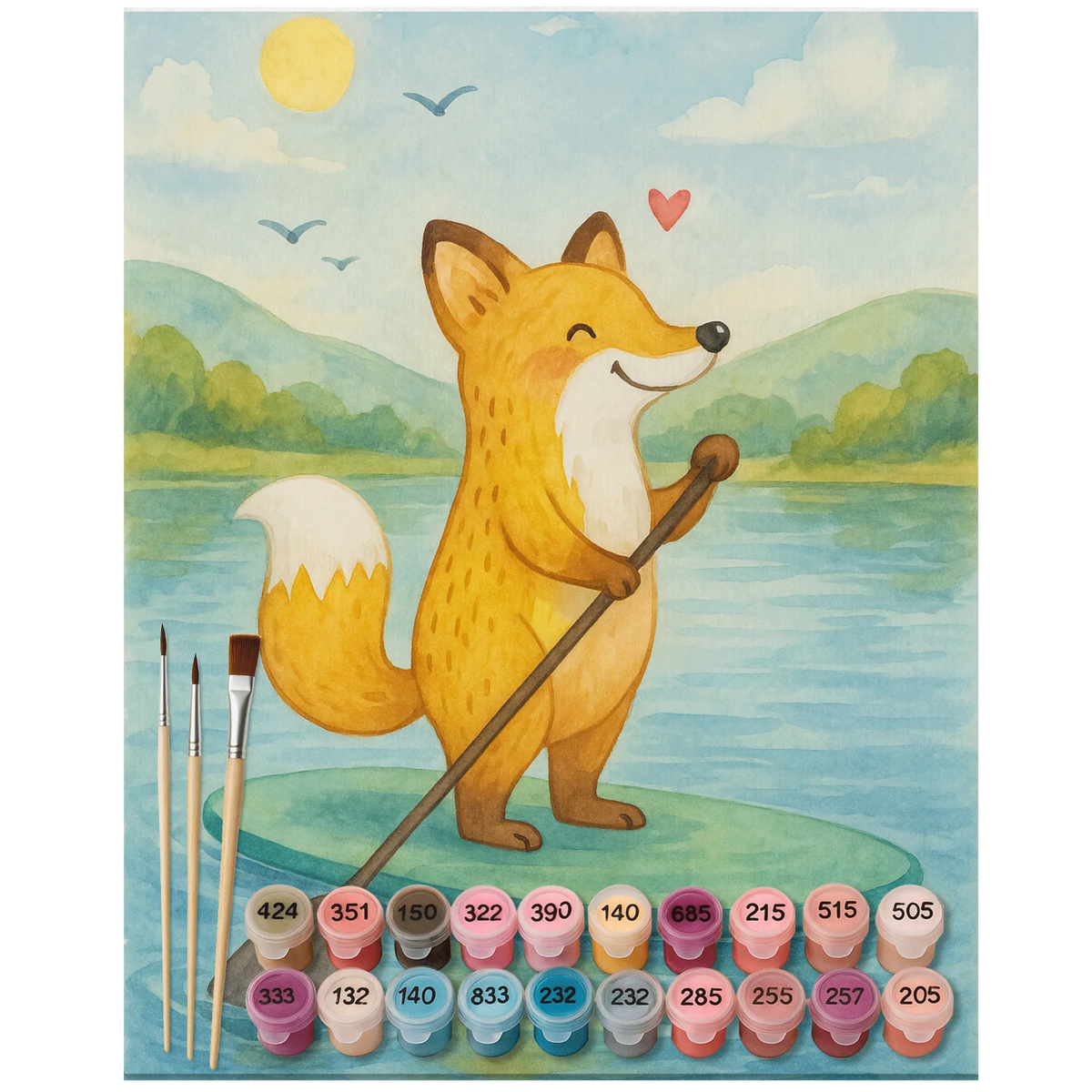 Paint by Numbers Fox Stand up paddling Design malen mit zahlen, acryl malset, DIY Malen nach Zahlen, Malen nach Zahlen Leinwand, acrylmalerei set, malset, Malen nach Zahlen, leinwand malset, kreativ set, malen nach zahlen set, Malen nach Zahlen Bild, Acryl Malen nach Zahlen, diy set, leinwand malerei, Zahlenbild, malerei nach zahlen, Geschenk, Schenken, Sport, Sportart, Hobby, Danke, Dankeschön, Auszeichnung, Gewinn, Sportler, SUB, Subben, Paddle Boarding, Stand Up Paddling, Stand Up Paddle