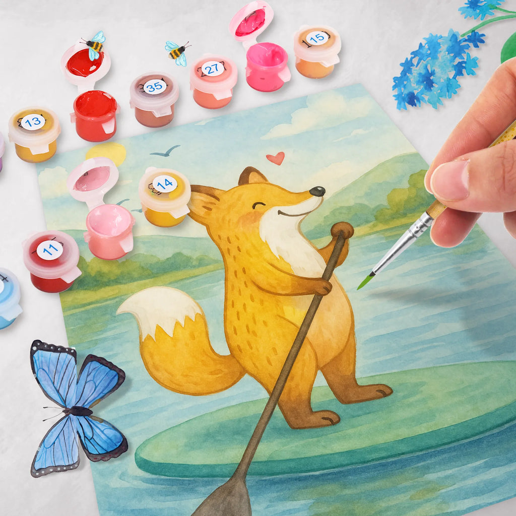 Paint by Numbers Fox Stand up paddling Design Malen nach Zahlen, Kreativität, Ausmalbild, Kunstwerk, Malen, Baseln, DIY, Künstler, Bastelidee, Geschenk, Sport, Sportart, Hobby, Schenken, Danke, Dankeschön, Auszeichnung, Gewinn, Sportler, Stand Up Paddling, subben, SUB, Paddle Boarding, Stand up paddle