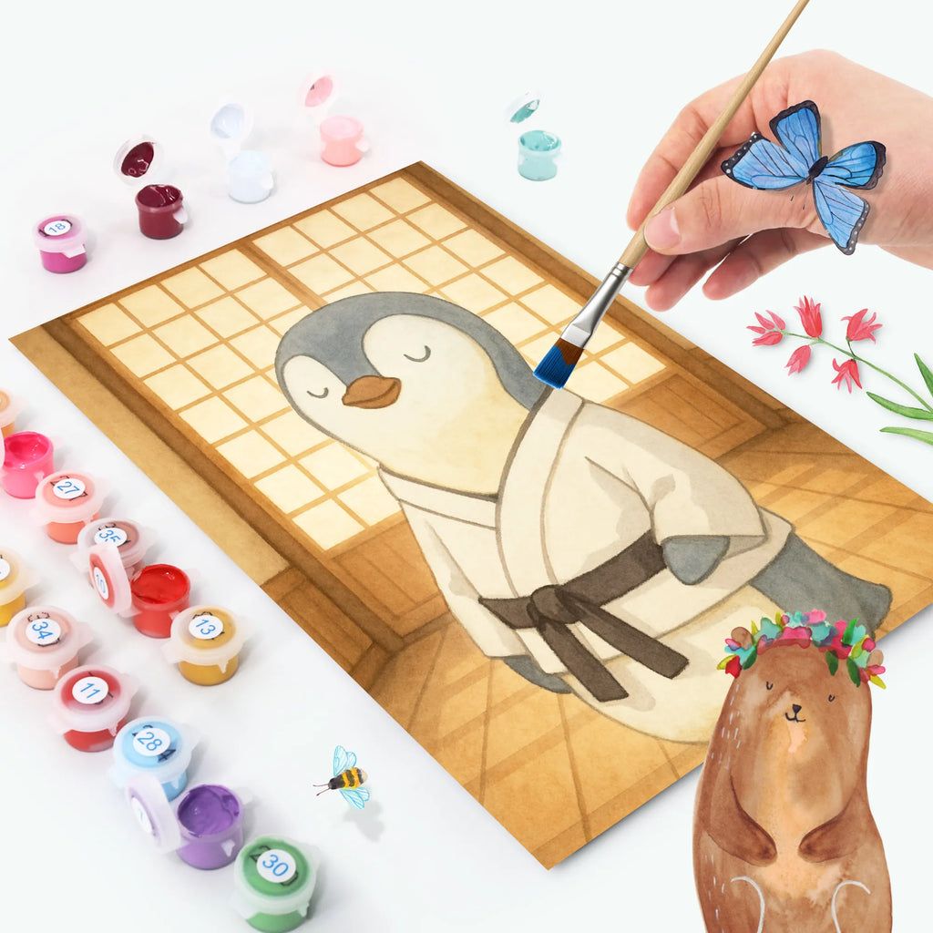 Malowanie według numerów Pingwin karate Design Prezent, Sport, Dyscyplina sportowa, Hobby, Darować, Dziękuję, Dzięki, Wyróżnienie, Wygrana, Sportowiec