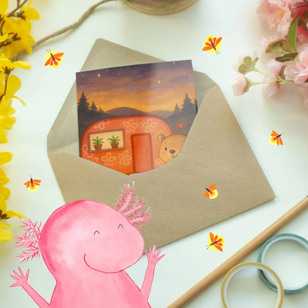 Grußkarte Bär Camper Design Einladungskarte, Ansichtskarten, Klappkarte, Glückwunschkarte, Karte, Geburtstagskarte, Grußkarte, Hochzeitskarte, Geschenk, Sport, Sportart, Hobby, Schenken, Danke, Dankeschön, Auszeichnung, Gewinn, Sportler, Urlaub, Campen, Zelten, Roadtrip, Wohnmobil, Camper, Campingplatz