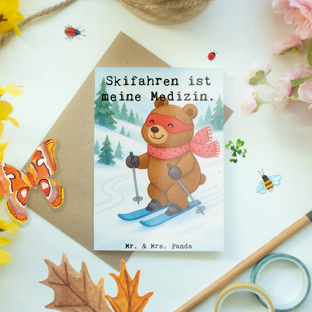 Grußkarte Hase Skifahren Design Glückwunschkarte, Ansichtskarten, Klappkarte, Hochzeitskarte, Geburtstagskarte, Karte, Grußkarte, Einladungskarte, Geschenk, Sport, Sportart, Hobby, Schenken, Danke, Dankeschön, Auszeichnung, Gewinn, Sportler, Skirennen, Skisport, Skiwettbewerb, Ski fahren, Skifahren