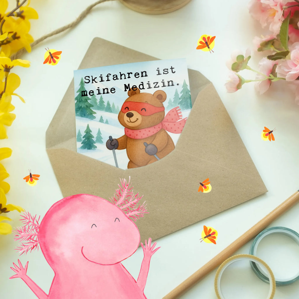 Grußkarte Hase Skifahren Design Glückwunschkarte, Ansichtskarten, Klappkarte, Hochzeitskarte, Geburtstagskarte, Karte, Grußkarte, Einladungskarte, Geschenk, Sport, Sportart, Hobby, Schenken, Danke, Dankeschön, Auszeichnung, Gewinn, Sportler, Skirennen, Skisport, Skiwettbewerb, Ski fahren, Skifahren