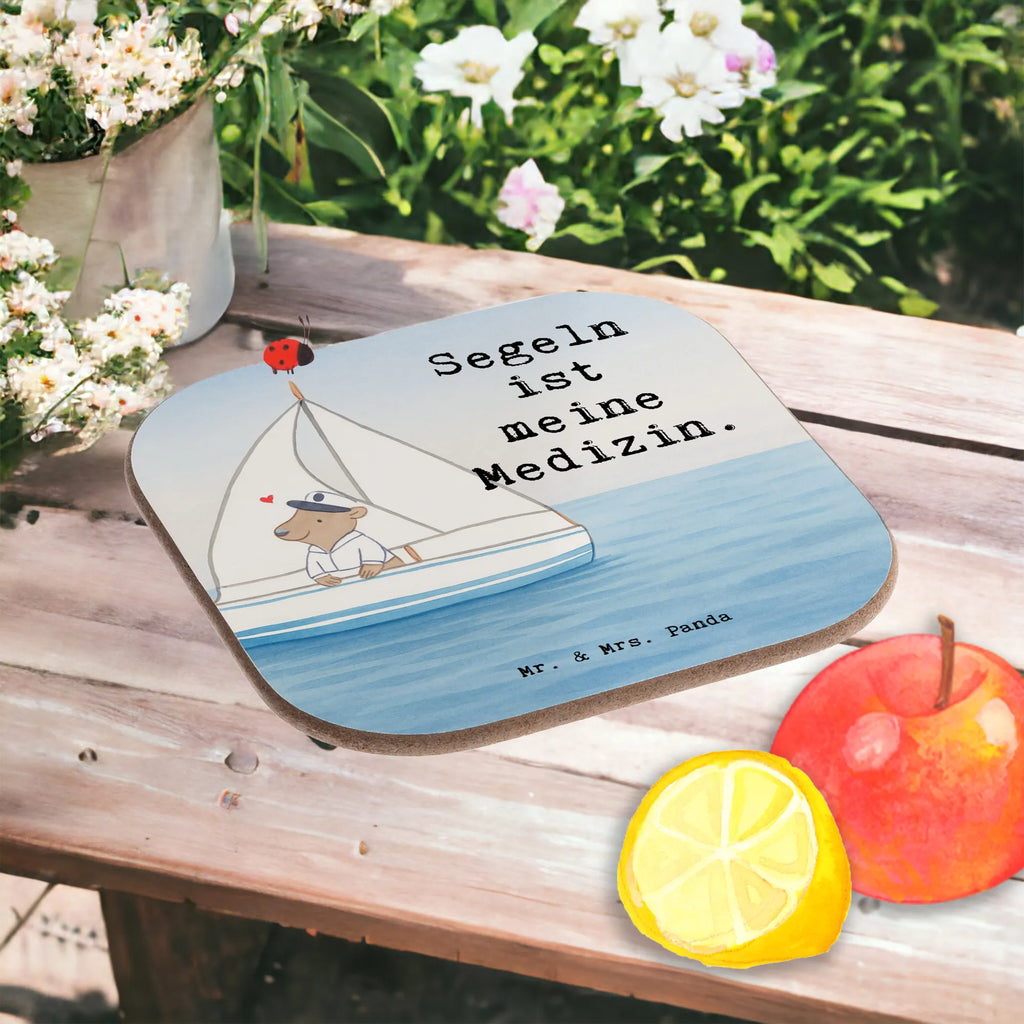 Holz Untersetzer Bär Segeln Design