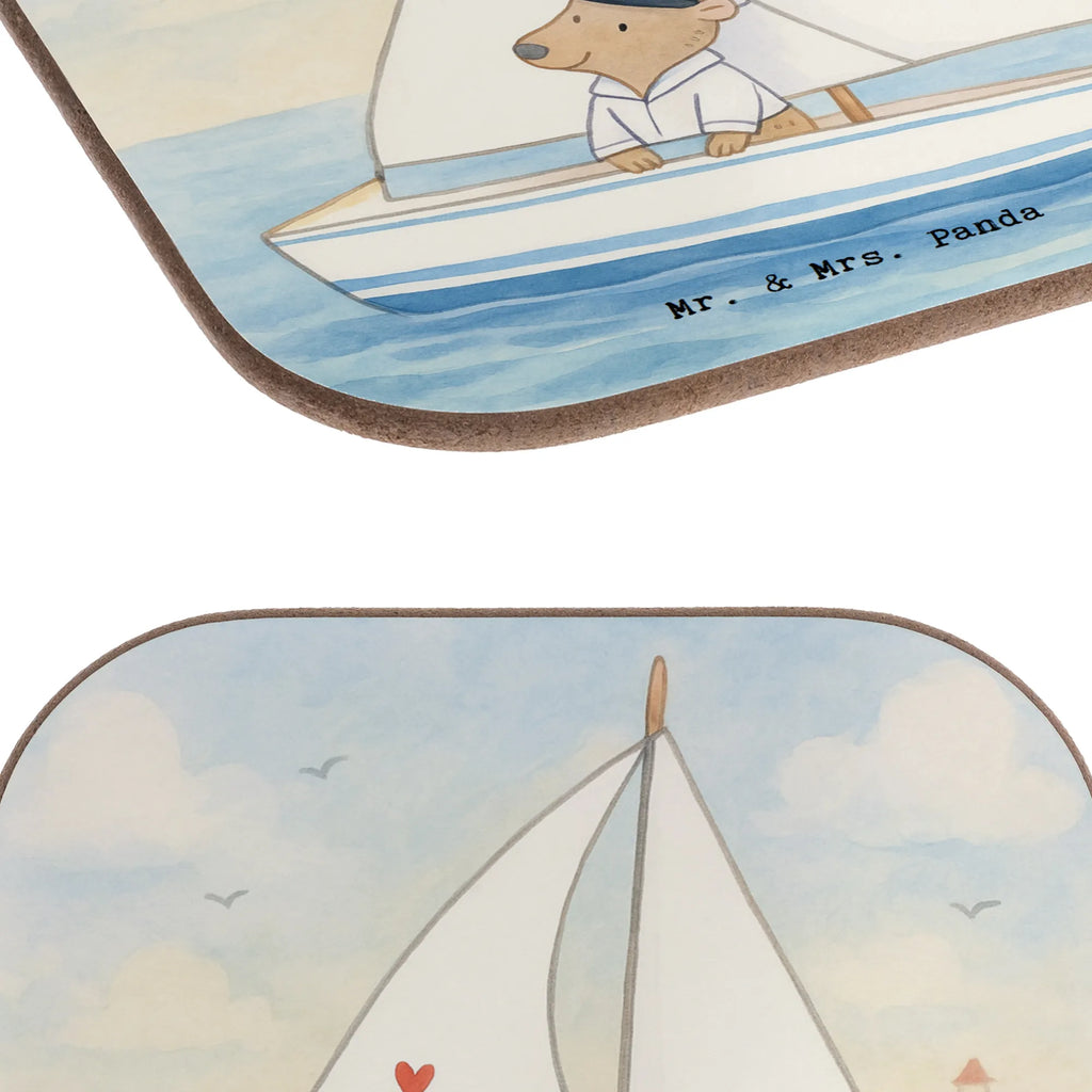 Holz Untersetzer Bär Segeln Design