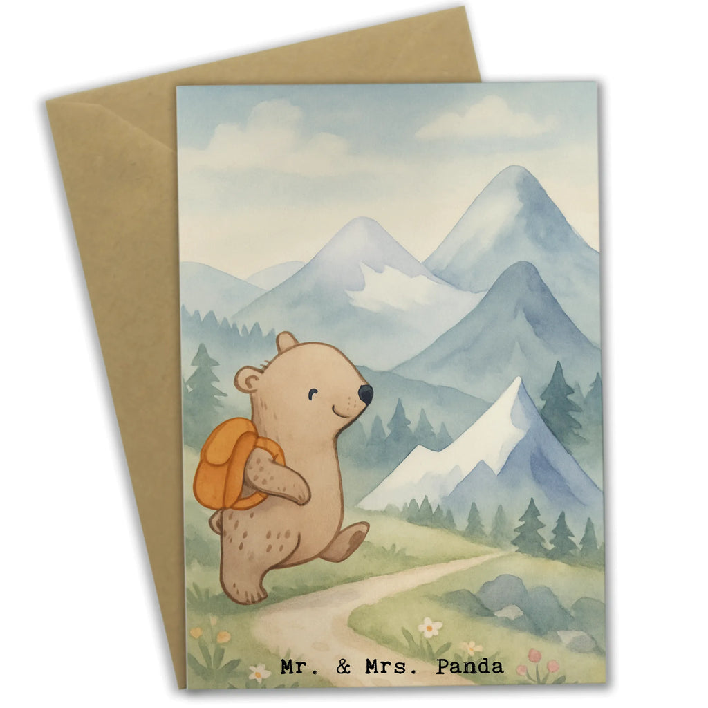 Grußkarte Bär Bergsteigen Design Einladungskarte, Klappkarte, Ansichtskarten, Glückwunschkarte, Karte, Grußkarte, Geburtstagskarte, Hochzeitskarte, Geschenk, Sport, Sportart, Hobby, Schenken, Danke, Dankeschön, Auszeichnung, Gewinn, Sportler, Bergsport, wandern, Alpinismus, Bergsteigen, Alpinwandern, Trekking