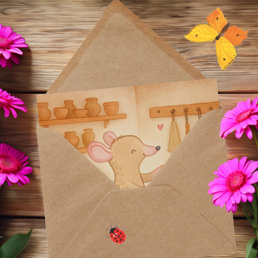 Deluxe Karte Maus Töpfern Design Glückwunschkarte, Einladungskarte, Karte, Hochwertige Klappkarte, Hochwertige Grußkarte, Geburtstagskarte, Klappkarte, Grußkarte, Hochzeitskarte, Geschenk, Sport, Sportart, Hobby, Schenken, Danke, Dankeschön, Auszeichnung, Gewinn, Sportler, Töpferkurs, Töpfern, Töpferei