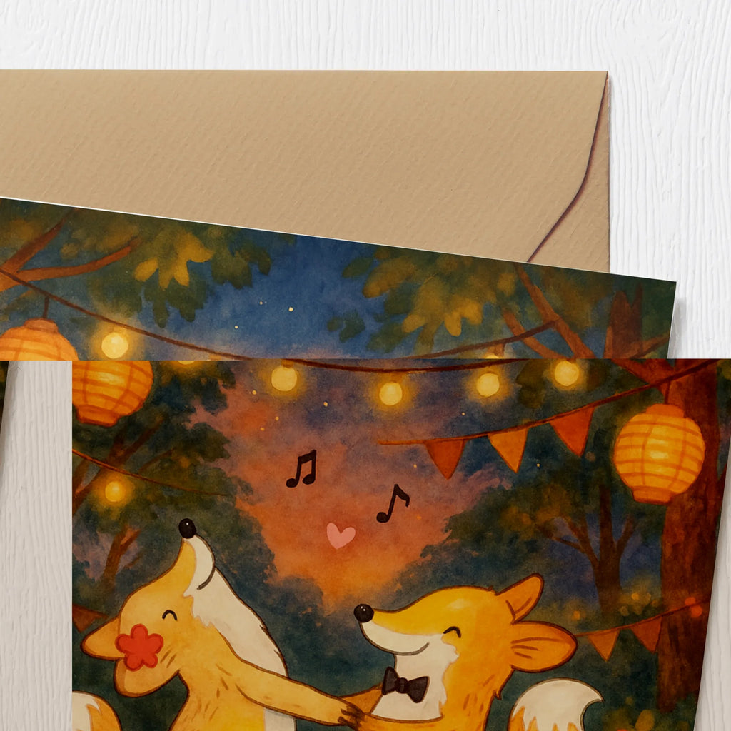 Deluxe Karte Füchse Salsa tanzen Design Hochwertige Klappkarte, Klappkarte, Einladungskarte, Glückwunschkarte, Karte, Geburtstagskarte, Hochzeitskarte, Hochwertige Grußkarte, Grußkarte, Geschenk, Sport, Sportart, Hobby, Schenken, Danke, Dankeschön, Auszeichnung, Gewinn, Sportler, Tanzen, Tanzschule, Tanzkurs, Salsa tanzen