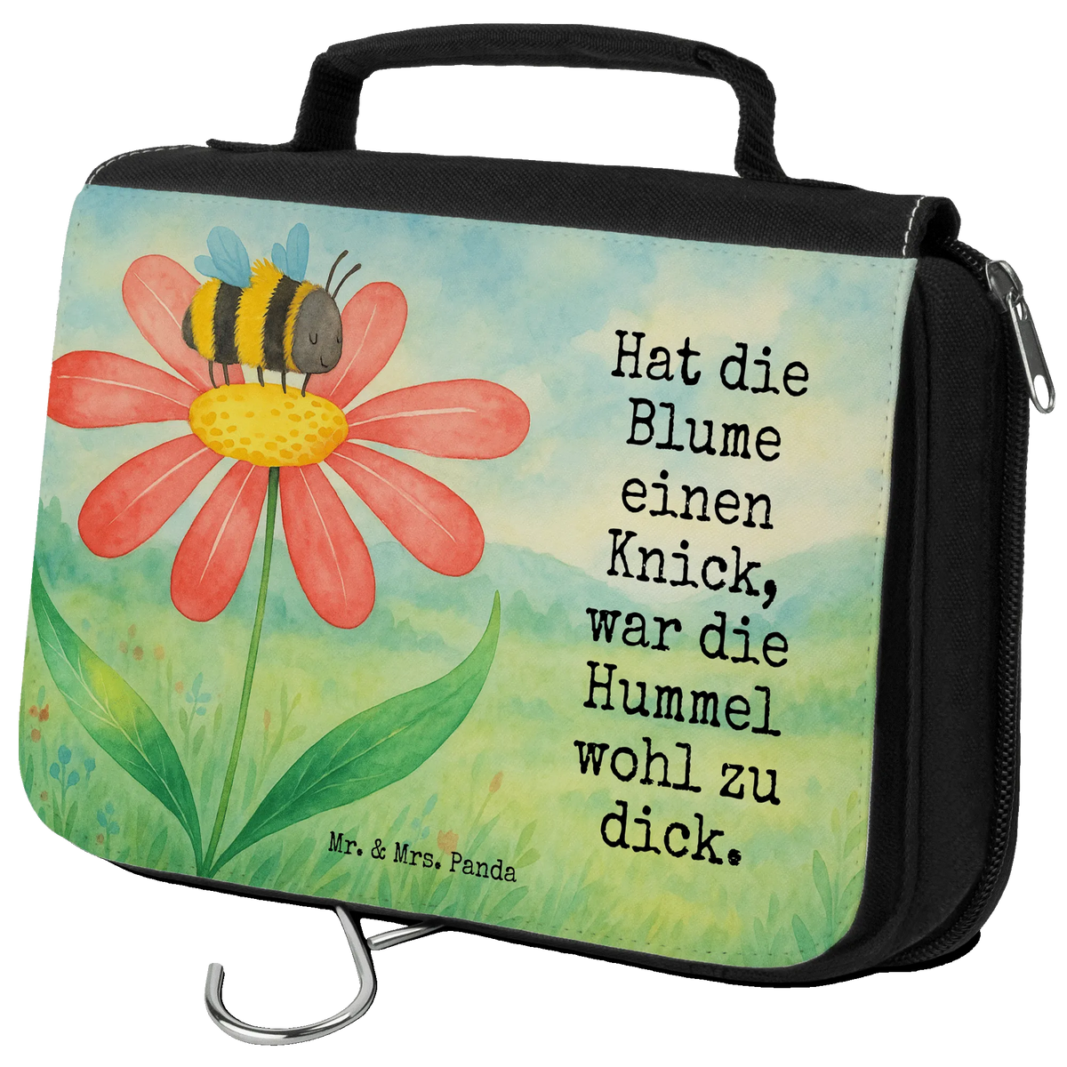 Kulturbeutel Hummel Blume Design Reise-Kulturtasche, Make-Up Tasche, hygienetasche, Kosmetikbeutel, Kulturbeutel, Necessaire, badtasche, Schminkbeutel, Toilettentasche, beautycase, Waschtasche, kosmetiktäschchen, Schminktasche, Kulturtasche, duschbeutel, kulturtäschchen, beauty case, Reisebeutel, hygienebeutel, Waschbeutel, Kosmetiktasche, Lustige Sprüche, Tiere, Tiermotive, Gute Laune, Hummel, Biene, Wespe, Natur, Blume, Hummeln, Feld, Flauschig