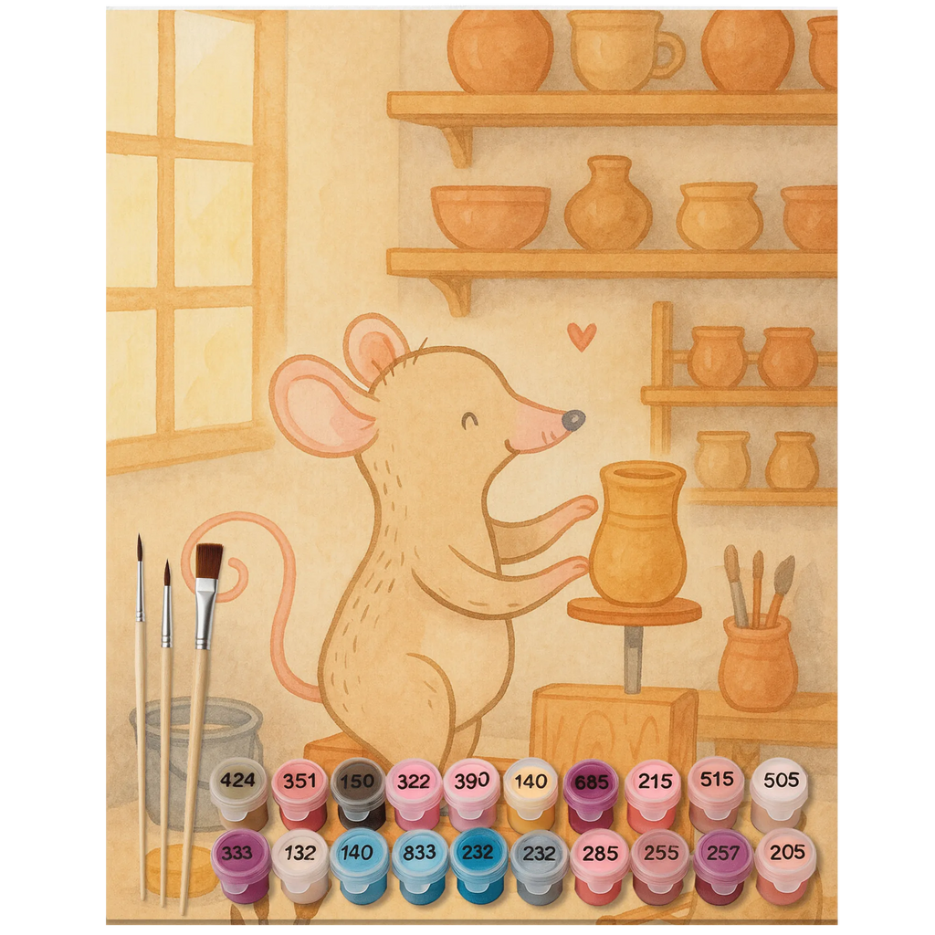 Malowanie według numerów mysz garncarstwo Design Kreativität, Kunstwerk, Ausmalbild, Malen nach Zahlen, Malen, Künstler, Baseln, Bastelidee, DIY, Geschenk, Sport, Sportart, Hobby, Schenken, Danke, Dankeschön, Auszeichnung, Gewinn, Sportler, Töpfern, Töpferkurs, Töpferei