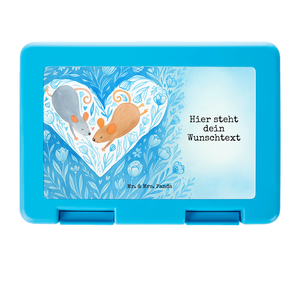 Personalisierte Brotdose Mäuse Herz Design