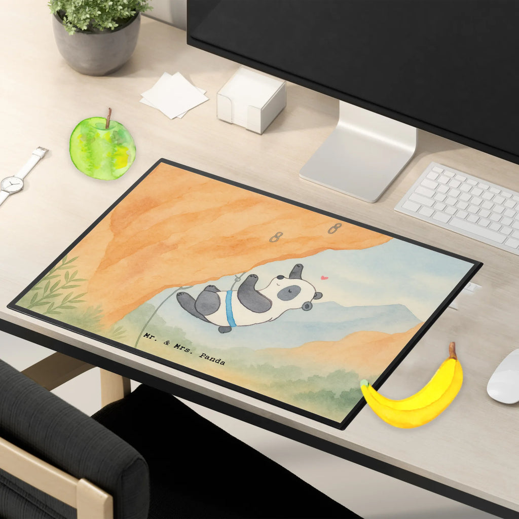 Schreibtischunterlage Panda Klettern Design Schreibtischunterlage Groß, Büroartikel, Schreibwaren, Schreibtisch Unterlagen, Bürobedarf, Schreibunterlage, Schreibtischauflage, Geschenk, Sport, Sportart, Hobby, Schenken, Danke, Dankeschön, Auszeichnung, Gewinn, Sportler, Bouldern, Kletterhalle, Klettersport, Klettern