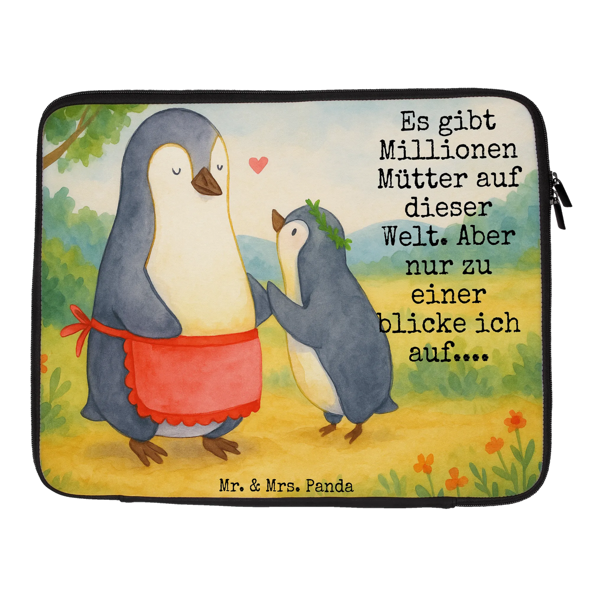 Laptop Bag Penguin with child Design Father's Day, Mother's Day, Gift, Mummy, Mother, Birthday