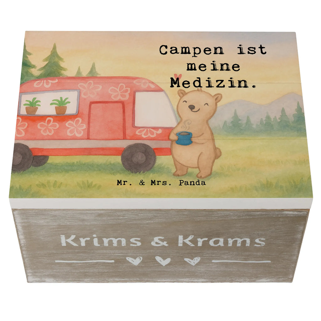 Holzkiste Bär Camper Design Aufbewahrungsbox, XXL, Schatzkiste, Erinnerungsbox, Holzkiste, Geschenkbox, Kiste, Truhe, Dekokiste, Schatulle, Geschenkdose, Erinnerungskiste, Geschenk, Sport, Sportart, Hobby, Schenken, Danke, Dankeschön, Auszeichnung, Gewinn, Sportler, Roadtrip, Camper, Campen, Campingplatz, Zelten, Urlaub, Wohnmobil