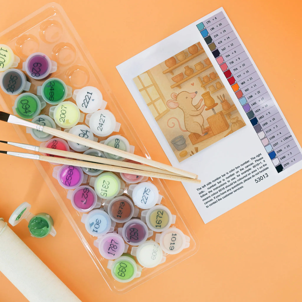 Malowanie według numerów mysz garncarstwo Design Kreativität, Kunstwerk, Ausmalbild, Malen nach Zahlen, Malen, Künstler, Baseln, Bastelidee, DIY, Geschenk, Sport, Sportart, Hobby, Schenken, Danke, Dankeschön, Auszeichnung, Gewinn, Sportler, Töpfern, Töpferkurs, Töpferei