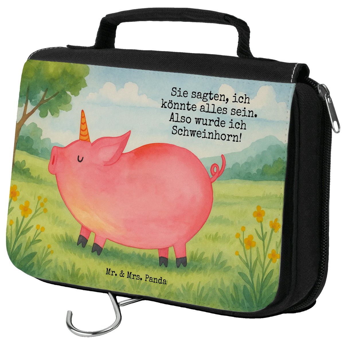 Kulturbeutel Einhorn Schwein Design Necessaire, Reise-Kulturtasche, Make-Up Tasche, Kosmetiktasche, Toilettentasche, Waschbeutel, Waschtasche, beauty case, Schminkbeutel, badtasche, beautycase, kosmetiktäschchen, kulturtäschchen, Kulturbeutel, hygienetasche, Schminktasche, Kulturtasche, duschbeutel, Kosmetikbeutel, Reisebeutel, hygienebeutel, Unicorn, Einhorn, Einhörner, Einhorn Deko, English, Bauer, Spruch, Spaß, Pig, Party, Schwein, Funny, Witzig. Lustig, Geschenk, Englisch, Piggy, Schweinhorn