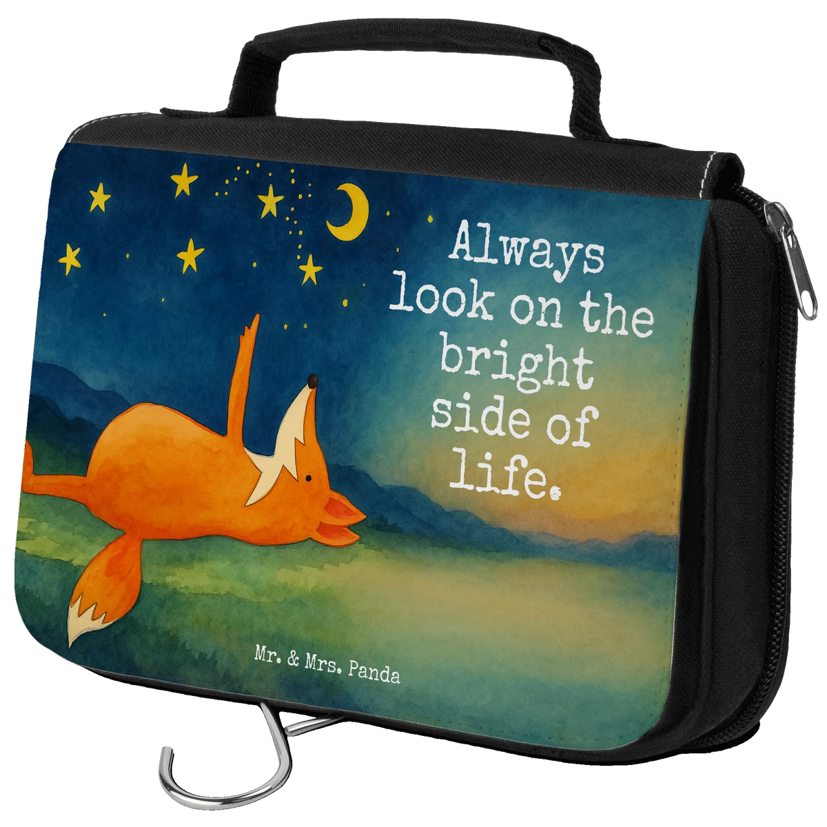 Kulturbeutel Fuchs Sterne Design Kulturbeutel, beauty case, Make-Up Tasche, Kosmetikbeutel, Kulturtasche, beautycase, badtasche, Schminktasche, kulturtäschchen, Kosmetiktasche, Reise-Kulturtasche, kosmetiktäschchen, duschbeutel, Schminkbeutel, Reisebeutel, hygienetasche, Toilettentasche, hygienebeutel, Necessaire, Waschbeutel, Waschtasche, Fuchs, Spruch schön, Spruch Positiv, Always Look On The Bright Side Of Life, Tröstende Worte, Füchse, Romantik