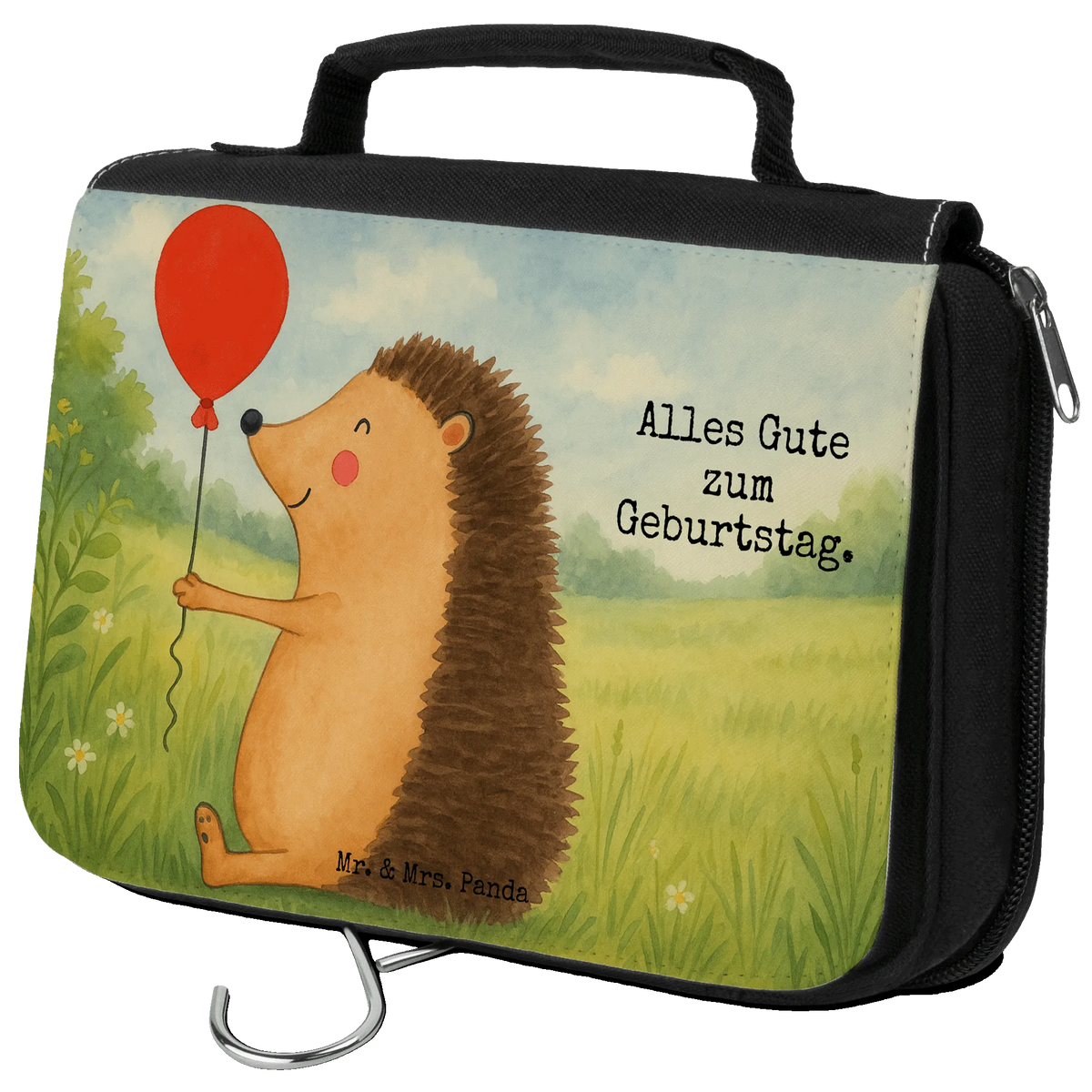 Kulturbeutel Igel Luftballon Design kulturtäschchen, Waschbeutel, Kulturbeutel, beauty case, Necessaire, Make-Up Tasche, kosmetiktäschchen, beautycase, Schminkbeutel, Reise-Kulturtasche, Schminktasche, Kulturtasche, Reisebeutel, Kosmetiktasche, duschbeutel, Toilettentasche, Kosmetikbeutel, hygienetasche, Waschtasche, hygienebeutel, badtasche, Lustige Sprüche, Tiere, Tiermotive, Gute Laune, Happy Birthday, Herzlichen Glückwunsch, Ballon, Geburtstag, Glückwunsch, Igel, Geburtstagskind