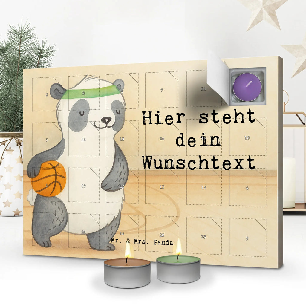 Personalisierter Duftkerzen Adventskalender Panda Basketball Design Personalisierter Duftkerzen Adventskalender, Geschenk, Schenken, Sport, Sportart, Hobby, Danke, Dankeschön, Auszeichnung, Gewinn, Sportler, Basketballplatz, Basketball Verein, Basketball Verband, Basketball