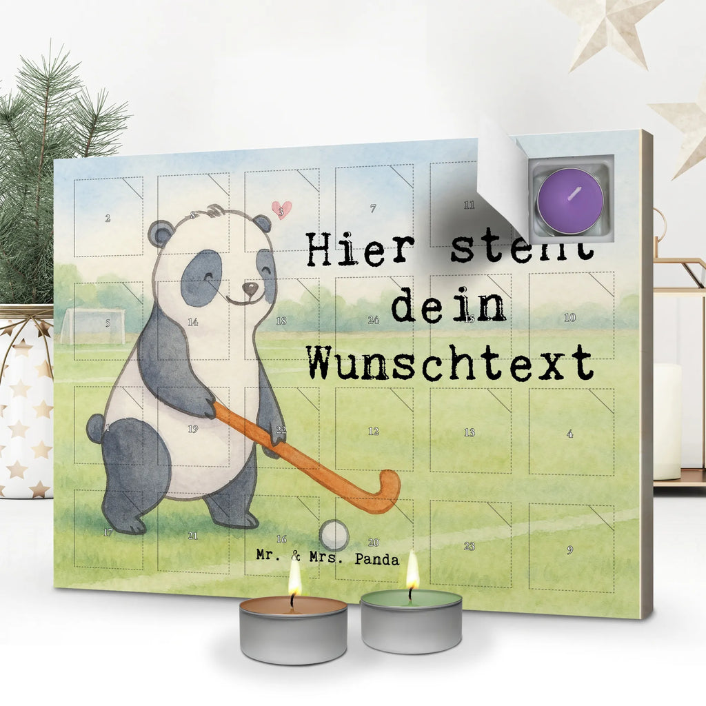Personalisierter Duftkerzen Adventskalender Panda Hockey spielen Design Personalisierter Duftkerzen Adventskalender, Geschenk, Schenken, Sport, Sportart, Hobby, Danke, Dankeschön, Auszeichnung, Gewinn, Sportler, Hockeyschläger, Hockey Verein, Hockey spielen, Feldhockey
