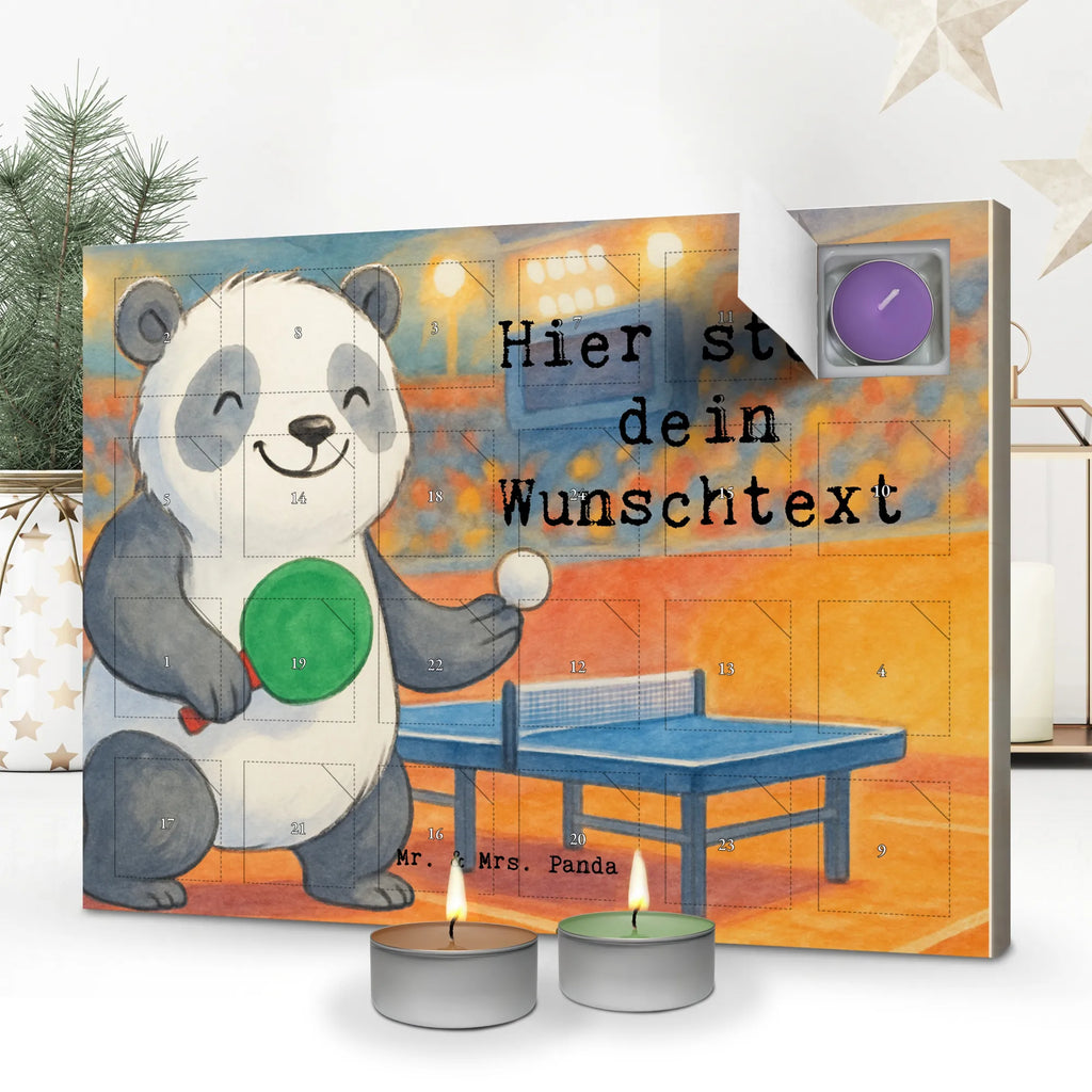 Personalisierter Duftkerzen Adventskalender Panda Tischtennis Design Personalisierter Duftkerzen Adventskalender, Geschenk, Schenken, Sport, Sportart, Hobby, Danke, Dankeschön, Auszeichnung, Gewinn, Sportler, Ballsport, Tischtennis Bund, Tischtennis Verein, Tischtennis