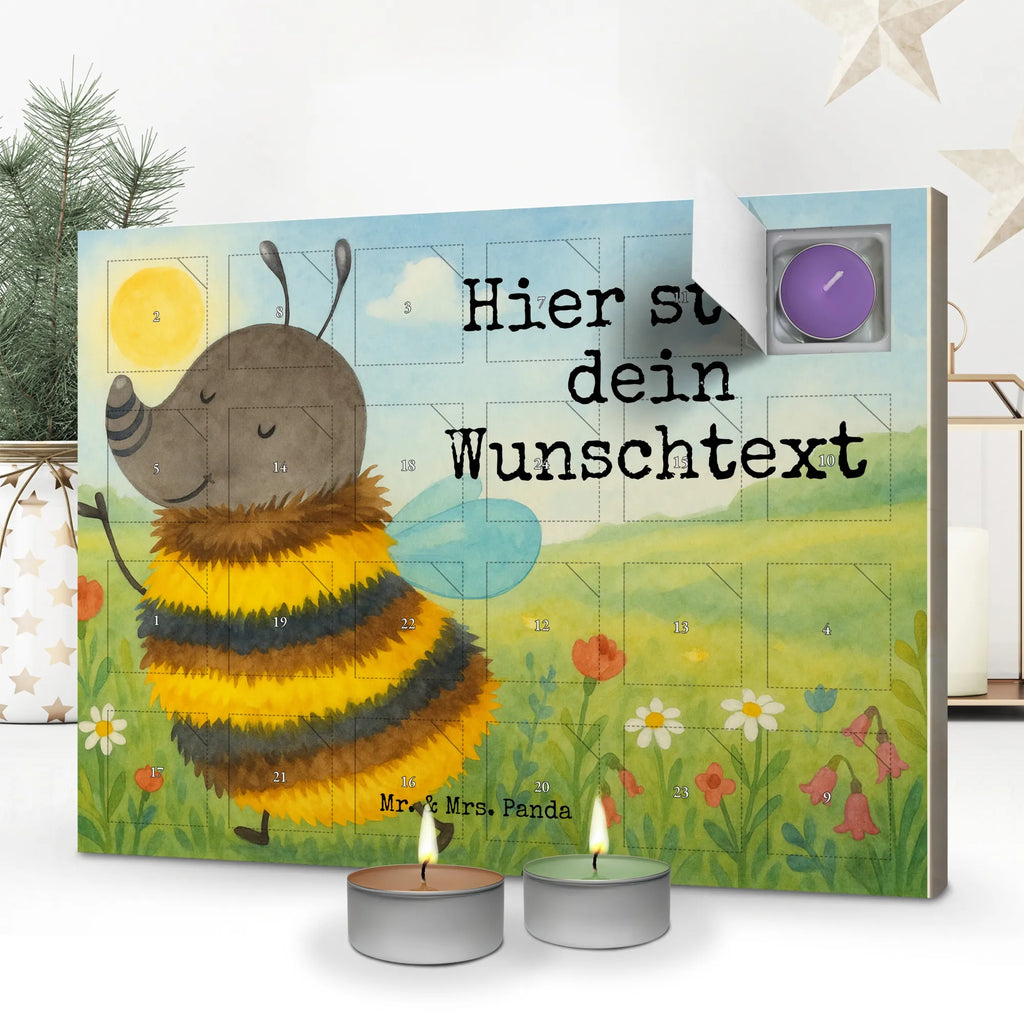 Personalisierter Duftkerzen Adventskalender Hummel flauschig Design Personalisierter Duftkerzen Adventskalender, Lustige Sprüche, Tiere, Tiermotive, Gute Laune, Flauschig, Hummel, Biene, Natur, Blume