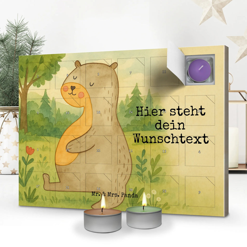 Personalisierter Duftkerzen Adventskalender Otter Bauch Design Personalisierter Duftkerzen Adventskalender, Otter, Fischotter, Seeotter, Otter Seeotter See Otter