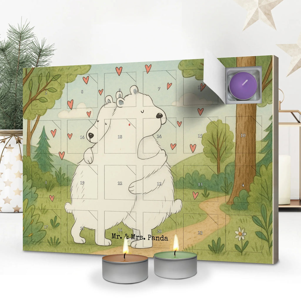 Scented candle advent calendar Icebear Embrace Design small animals, cute, funny, cute animal motives, hand drawn, small world, funny sayings, good mood, happy, gifts, gift ideas, special gifts, animal lover, card