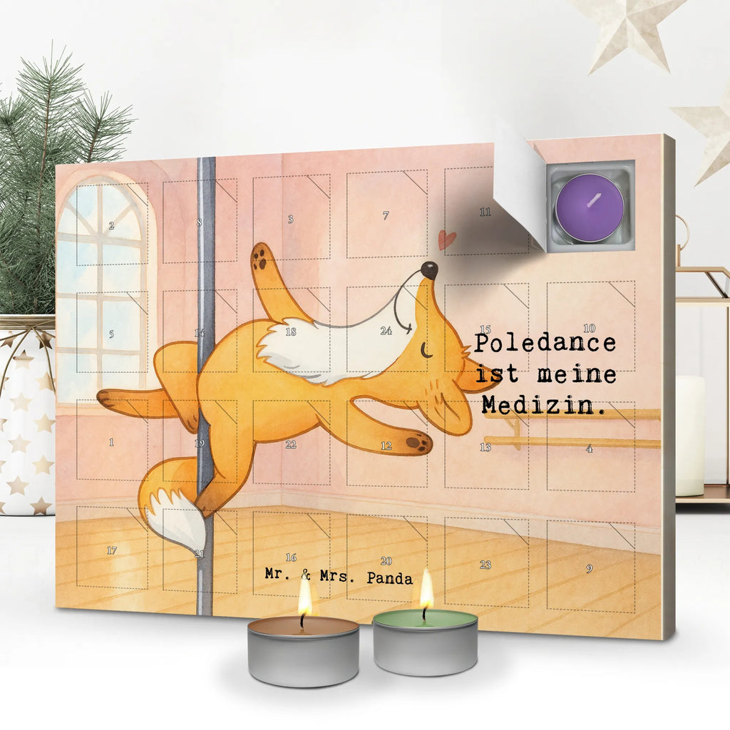 Scented candle advent calendar Fox Pole Dance Design Gift, sport, hobby, giving, thank you, award, profit, athlete, dancing, Pole dancing