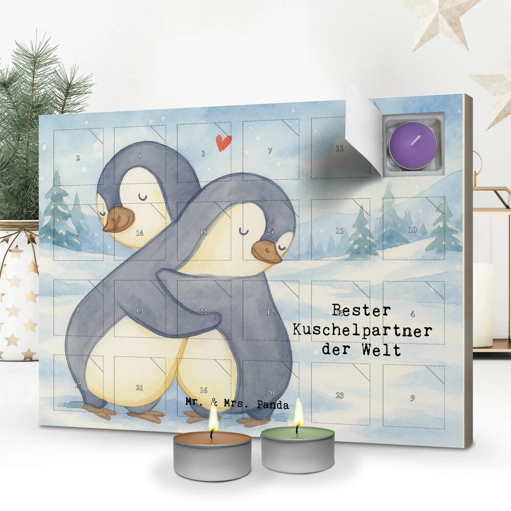 Scented candle advent calendar penguin Best cuddle partner in the world Design for, thank you, gift, giving, birthday, birthday present, gift idea, souvenir, make you happy, gift tip, Bed, Life Partner, Husband, Wedding Anniversary, In Love, Cuddle, Girlfriend, Partner, Boyfriend, Netflix, Cuddle Partner, Wife, Love, Spouse