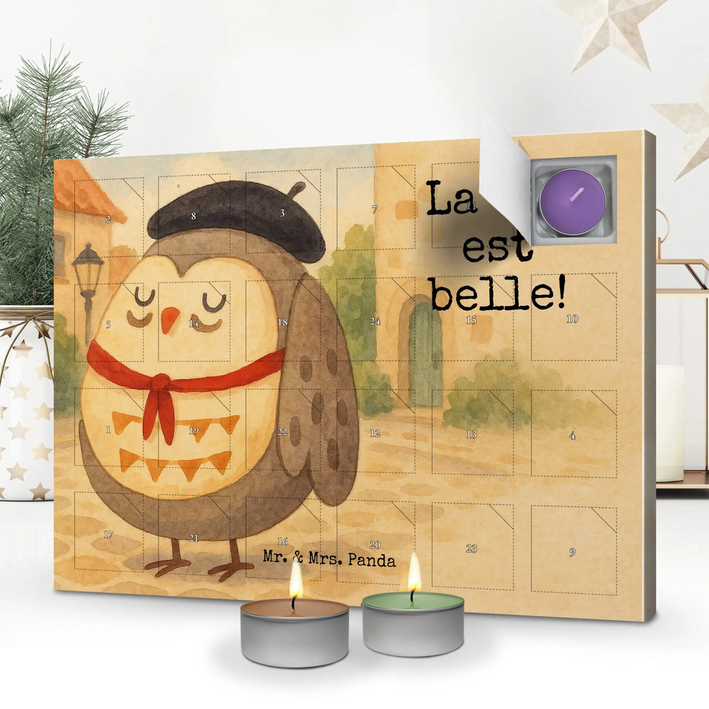 Scented candle advent calendar Owl France Design owl, forest animal, bird, nocturnal, gift ideas, birthday present, illustrated, funny, romantic gift, owl decor, Owl, Owl decoration, Say beautiful, Say French, hibou, La vie est belle, France, Owls, Life is beautiful