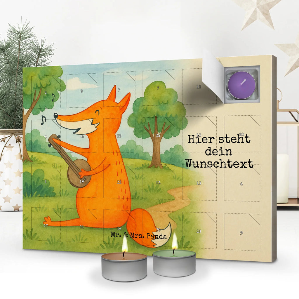 Personalisierter Duftkerzen Adventskalender Fuchs Gitarre Design Personalisierter Duftkerzen Adventskalender, Fuchs, Füchse, Geschenk Musiker, Sängerin, Sänger, Gitarre, Musik Spruch, Musikerin
