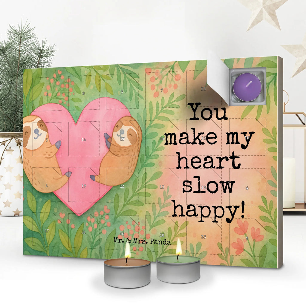 Duftkerzen Adventskalender Faultiere Herz Design, Valentinstag, Freund