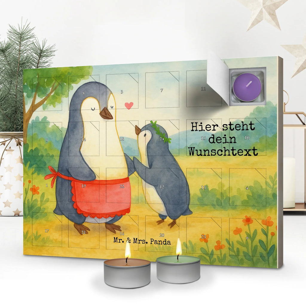 Personalisierter Duftkerzen Adventskalender Pinguin mit Kind Design Personalisierter Duftkerzen Adventskalender, Muttertag, Vatertag, Mama, Papa, Oma, Opa, Familie, Schwester, Bruder, Mutter, Mami, Mutti, Geschenk, Geburststag