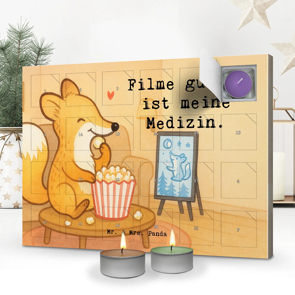 Scented candle advent calendar Fox watch movies Design Gift, sport, hobby, giving, thank you, award, profit, athlete, TV, television, cinema, Movie night, watching movies