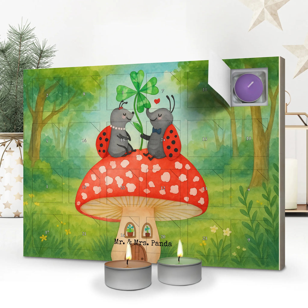 Scented candle advent calendar ladybug toadstool Design small animals, cute, funny, cute animal motives, hand drawn, small world, funny sayings, good mood, happy, gifts, gift ideas, special gifts, animal lover, card, ladybird, flat, house, house of fleshy fungi, toadstool, at home