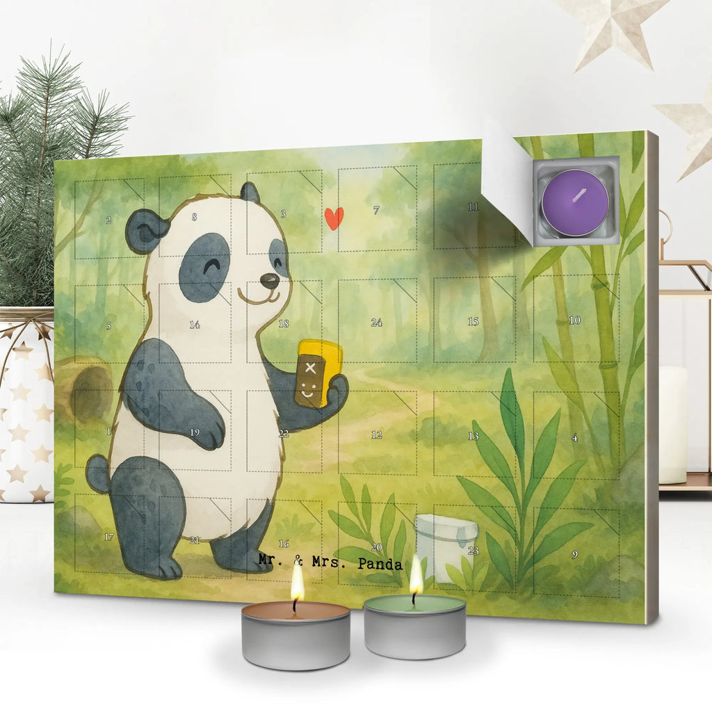 Scented candle advent calendar panda geocaching Design Gift, sport, hobby, giving, thank you, award, profit, athlete, treasure hunts, Geocaching, GPS scavenger hunts, open caching